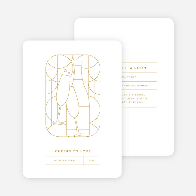 Geometric Cheers Bridal Shower Invitations - Yellow