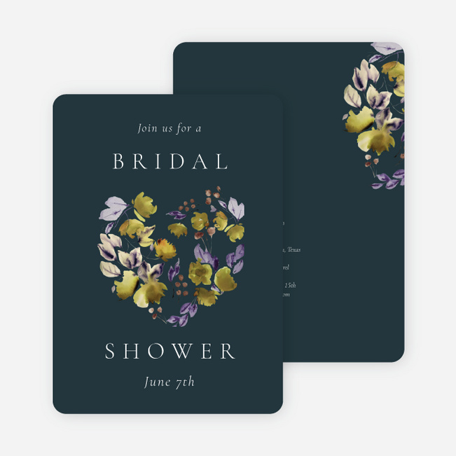 Lavender Laurels Bridal Shower Invitations - Blue