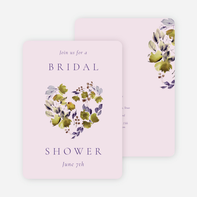 Lavender Laurels Bridal Shower Invitations - Pink