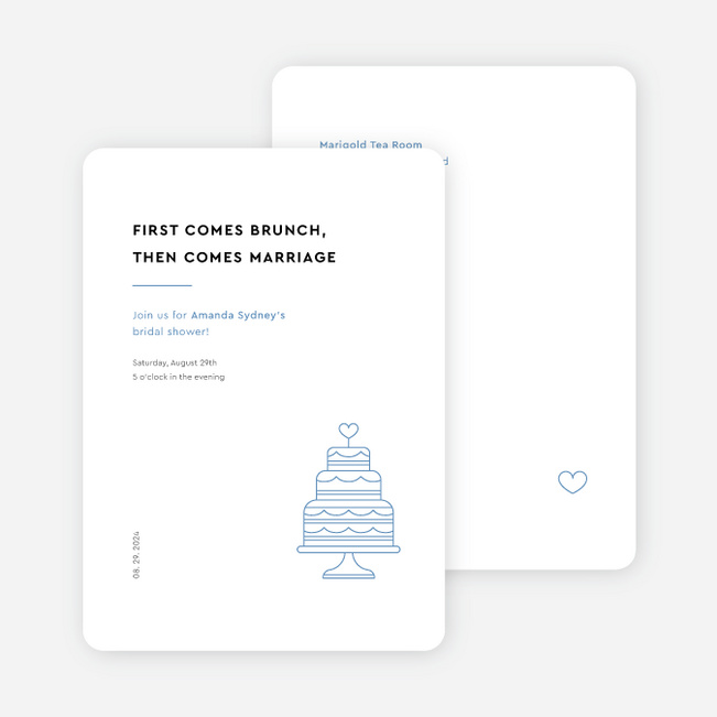 Minimalist Soiree Bridal Shower Invitations - Blue