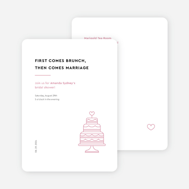 Minimalist Soiree Bridal Shower Invitations - Pink