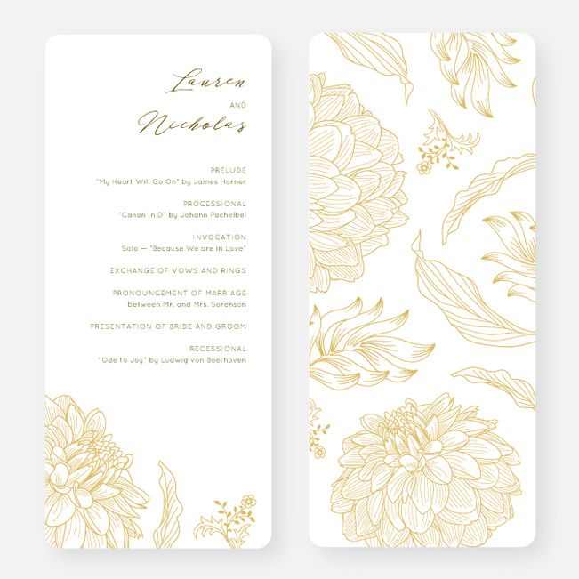 Celebration Blossoms Wedding Programs - Yellow