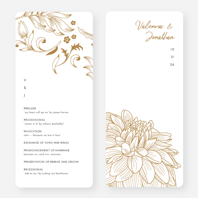 Spring Bloom Wedding Programs - Yellow