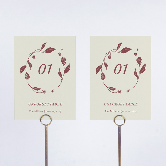 Stemming From Love Wedding Table Cards - Red