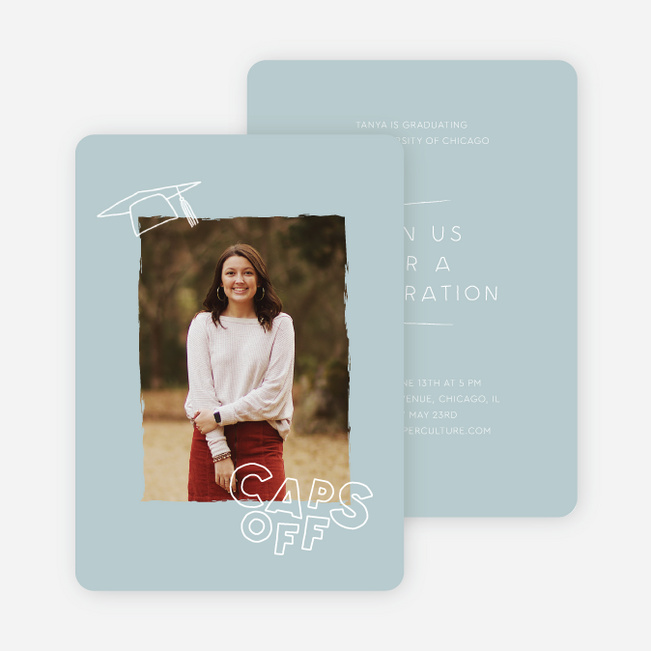 Beyond Caps & Gowns Graduation Announcements & Invitations - Blue