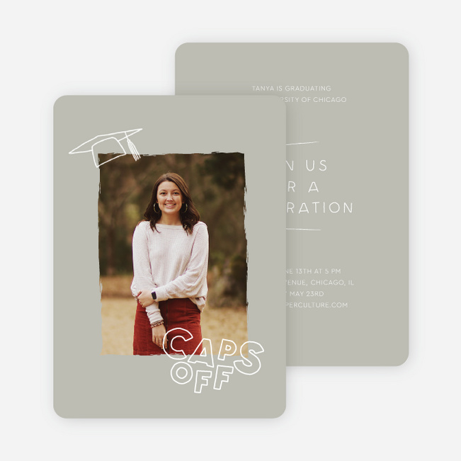 Beyond Caps & Gowns Graduation Announcements & Invitations - Gray