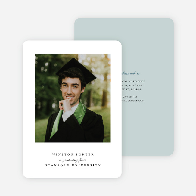 Boldly Written Graduation Announcements & Invitations - Blue