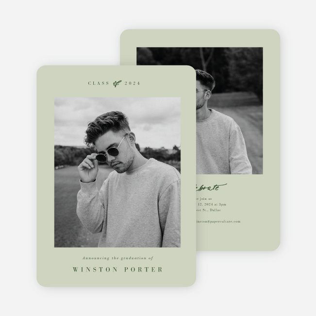 Emerging Scholar Graduation Announcements & Invitations - Green
