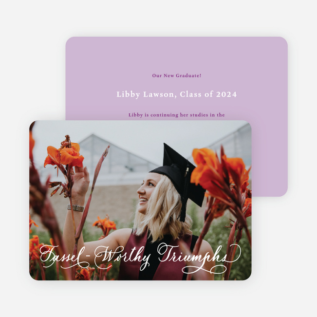 Tassel Triumphs Graduation Announcements & Invitations - Purple