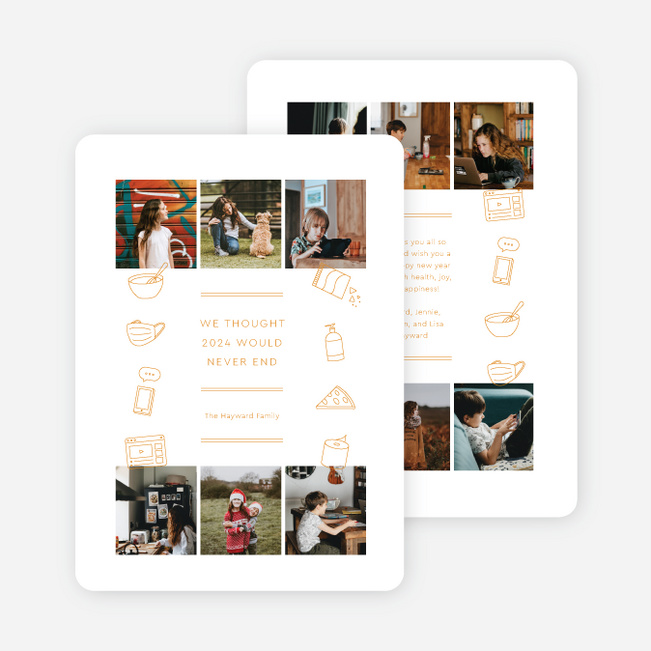 Endless Things Multi Photo Holiday Cards - Yellow