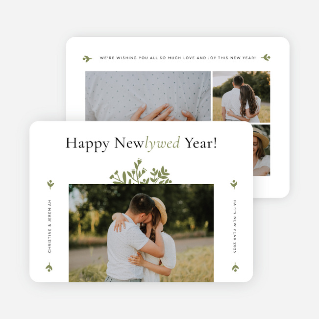 Sylvan Silhouette New Year Cards and Invitations - Green