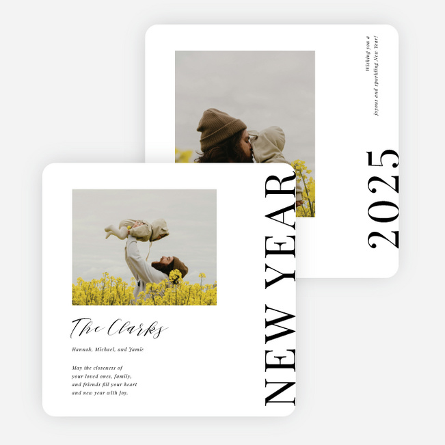 Annual Tradition New Year Cards and Invitations - White