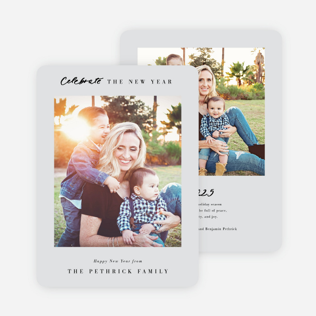 Simple Serenity New Year Cards and Invitations - Gray