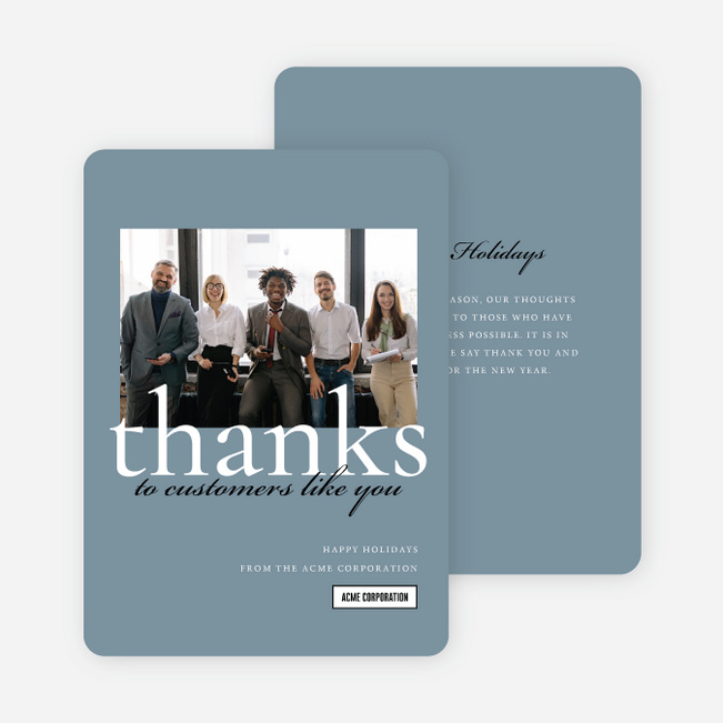 Minimalist Melody Corporate Holiday Cards & Corporate Christmas Cards - Blue