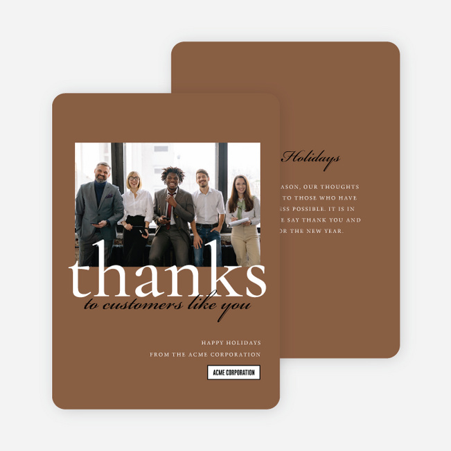 Minimalist Melody Corporate Holiday Cards & Corporate Christmas Cards - Brown