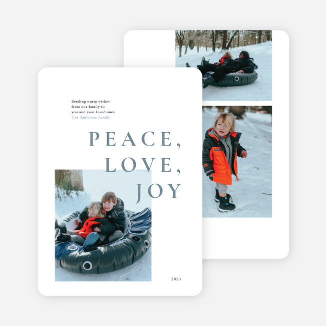 Minimalist Fun Holiday Cards and Invitations - Blue