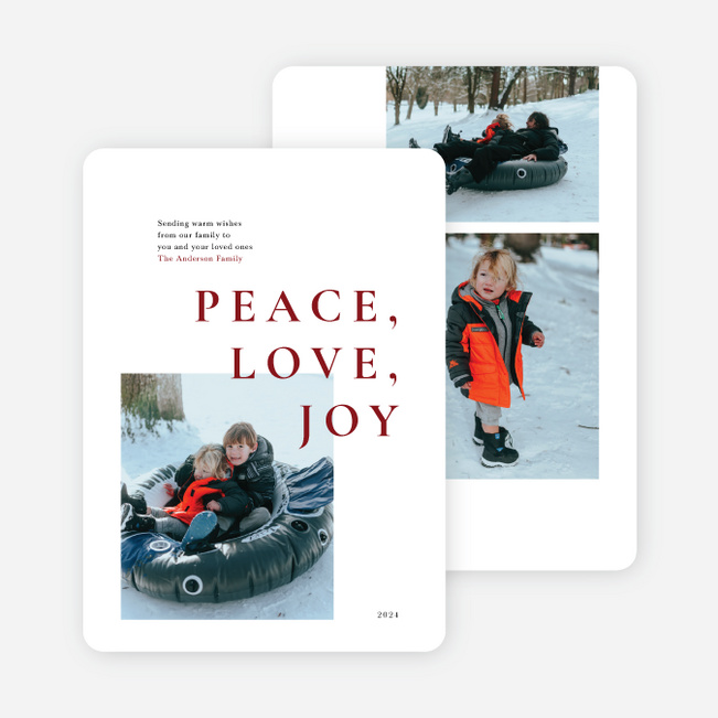 Minimalist Fun Holiday Cards and Invitations - Red