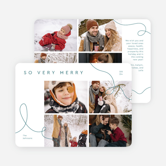 Very Merry Wrapped Christmas Cards - Blue