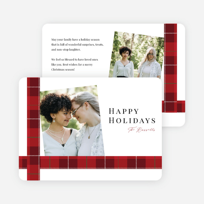 Plaid Flair Holiday Cards and Invitations - Red