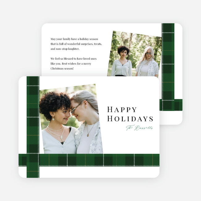 Plaid Flair Holiday Cards and Invitations - Green