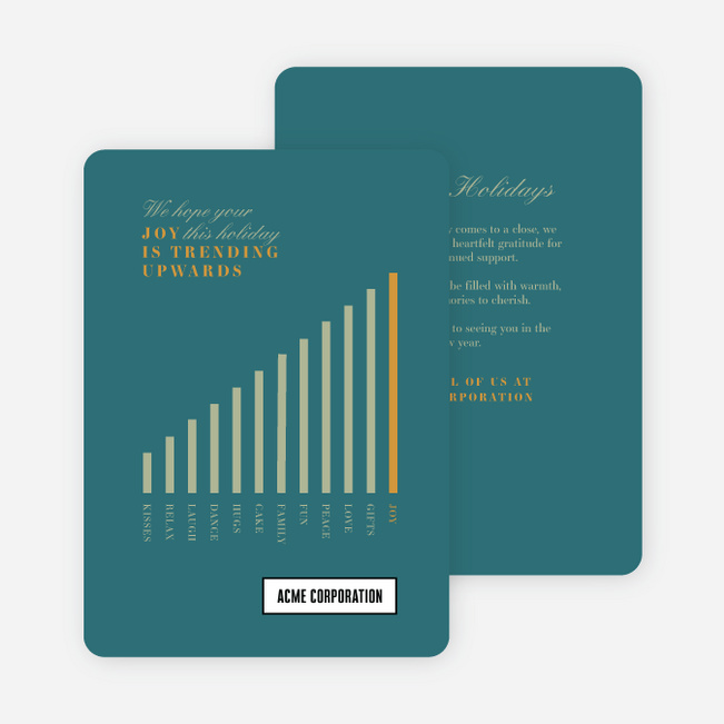 Trending Joy Corporate Holiday Cards & Corporate Christmas Cards - Blue