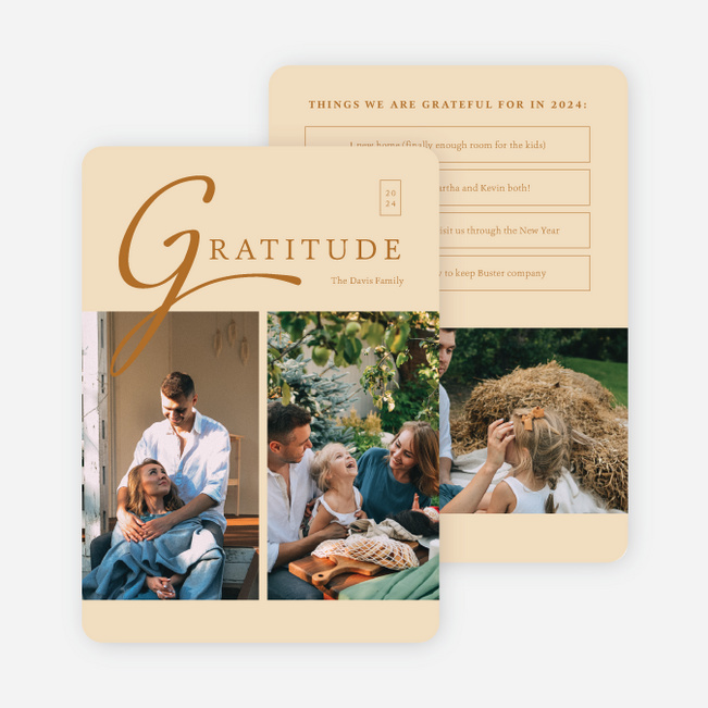 Counting Our Blessings Holiday Cards and Invitations - Yellow