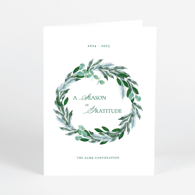 Evergreen Embellishment Corporate Holiday Cards & Corporate Christmas Cards - Green