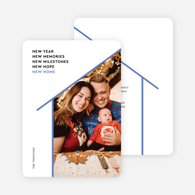 Home for the Season New Year Cards and Invitations - Blue