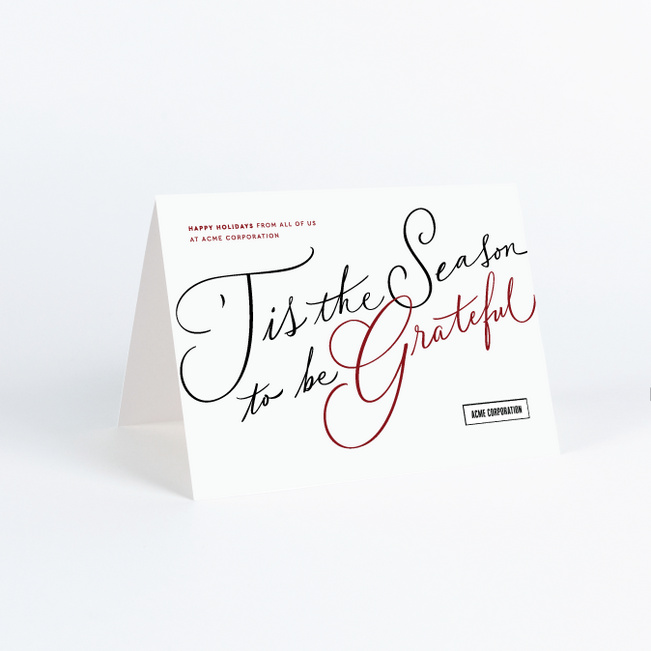 Seasonally Stacked Corporate Holiday Cards & Corporate Christmas Cards - Red