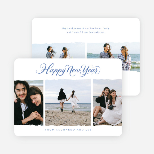 Softly Captured New Year Cards and Invitations - Blue