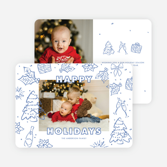 Deck the Cards Holiday Cards and Invitations - Blue