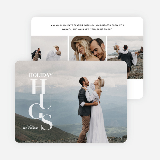 Heartfelt Hugs Holiday Cards and Invitations - White