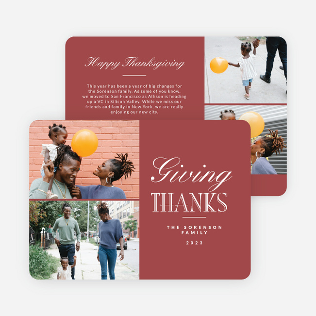 Blissful Wishes Thanksgiving Cards - Pink