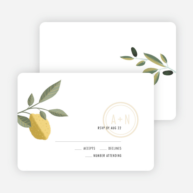 Mediterranean Romance Wedding Response Cards - Beige