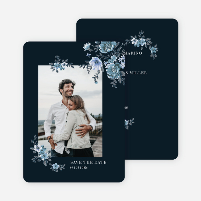 Love At Midnight Save the Date Cards - Blue