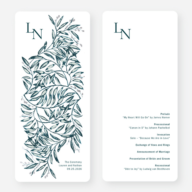 Shimmering Eucalyptus Wedding Programs - Gray
