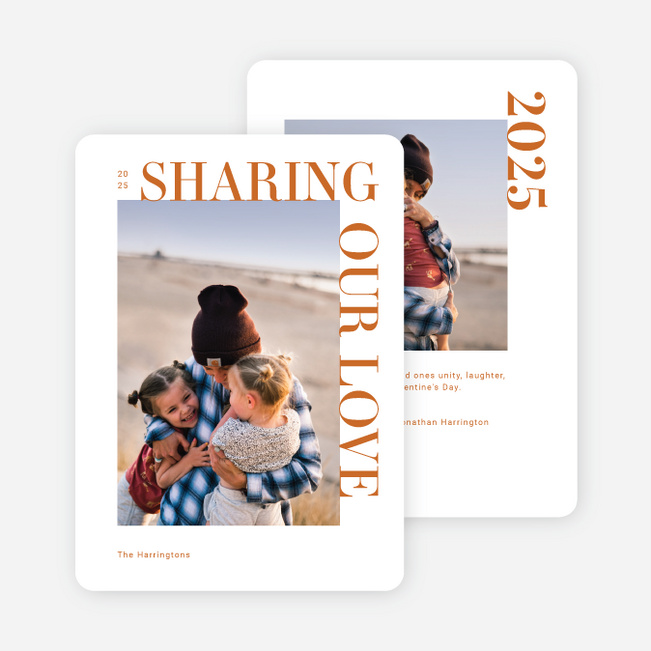 Simplistic Love Valentine’s Day Cards - Orange