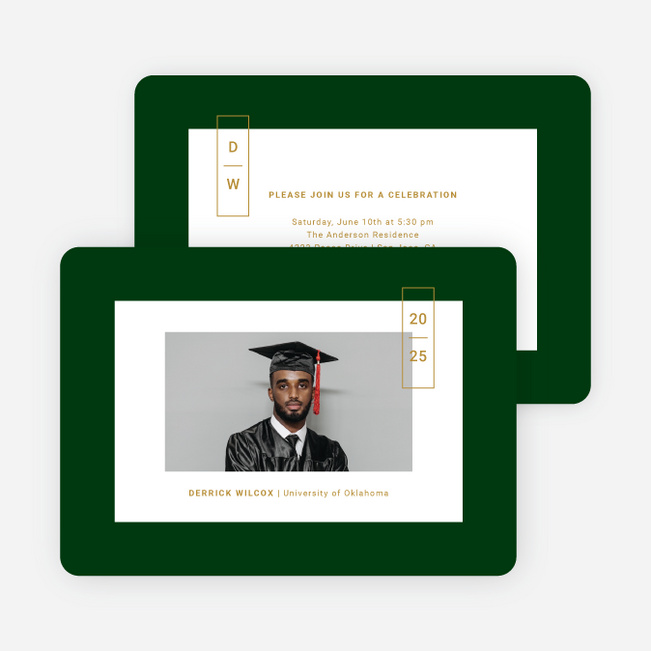 Center of Attention Graduation Announcements & Graduation Invitations - Green