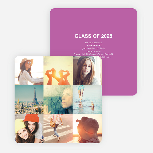 Cherish the Moments Graduation Announcements - Purple