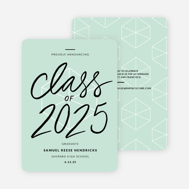Proudly Announcing Graduation Cards - Green