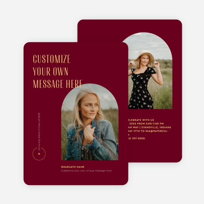 Arched Window Graduation Announcements & Graduation Invitations - Red