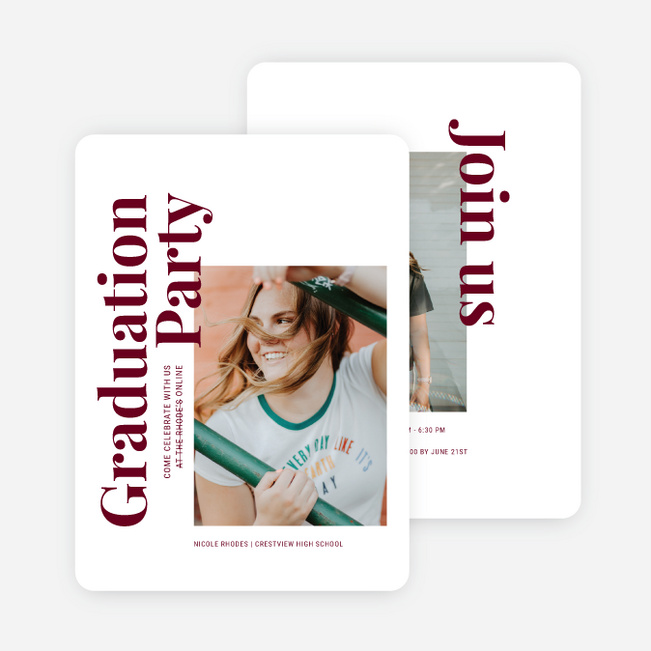 Classic But Different Graduation Announcements & Graduation Invitations - Red