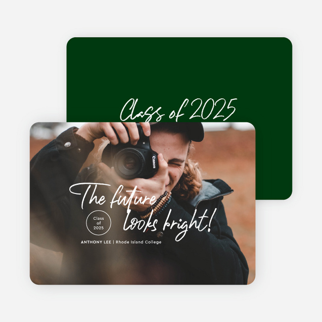 Minimally Scripted Graduation Announcements & Graduation Invitations - Green