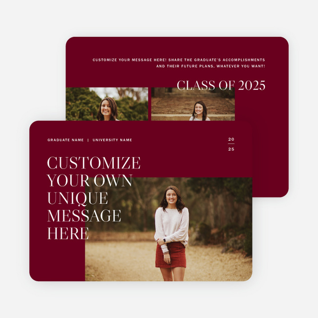 Classic Overlap Graduation Announcements & Graduation Invitations - Red