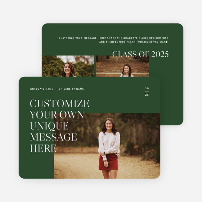 Classic Overlap Graduation Announcements & Graduation Invitations - Green