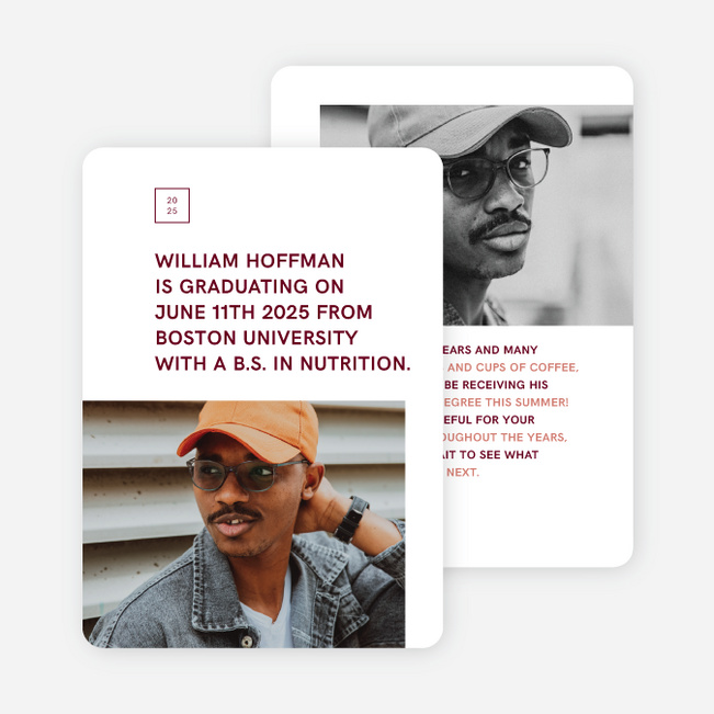 Clean Introduction Graduation Announcements & Graduation Invitations - Red