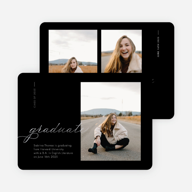 Foil Classic Script Graduation Announcements & Graduation Invitations - Gray