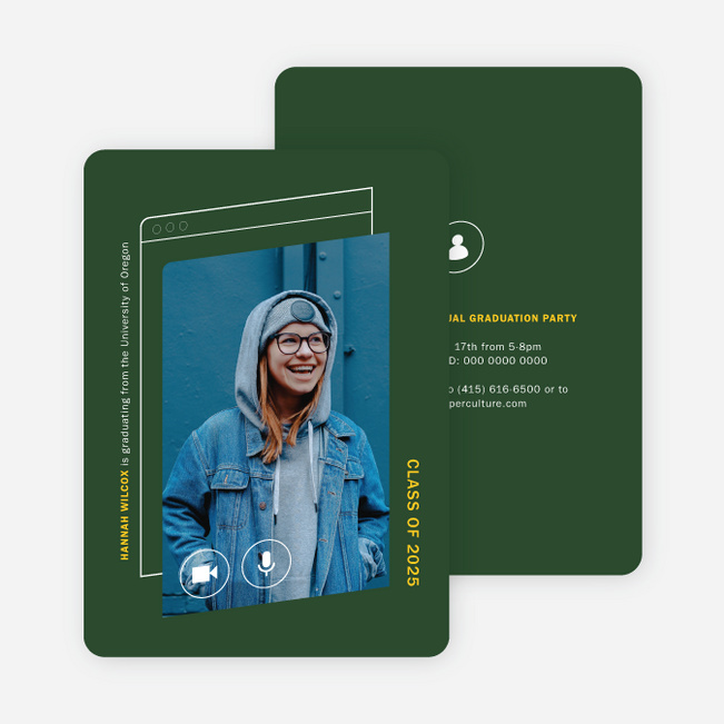 Offset Screen Graduation Announcements & Graduation Invitations - Green
