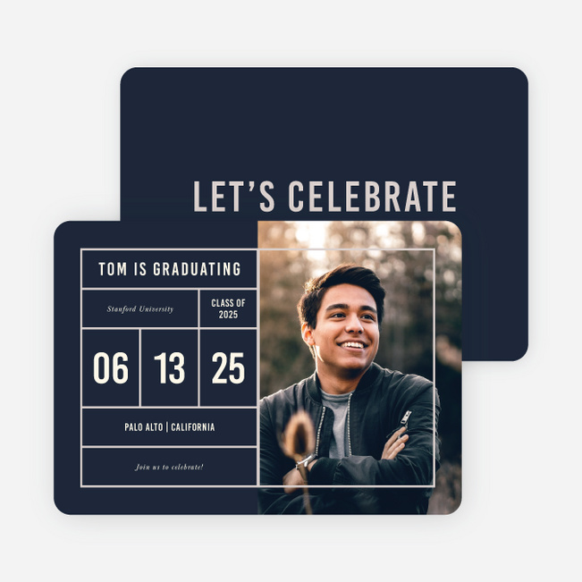Ticket to Freedom Graduation Announcements - Blue