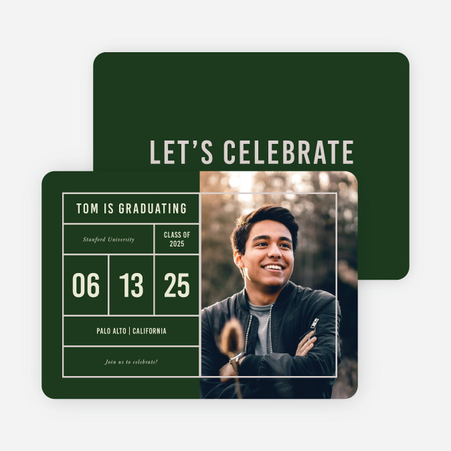 Ticket to Freedom Graduation Announcements - Green